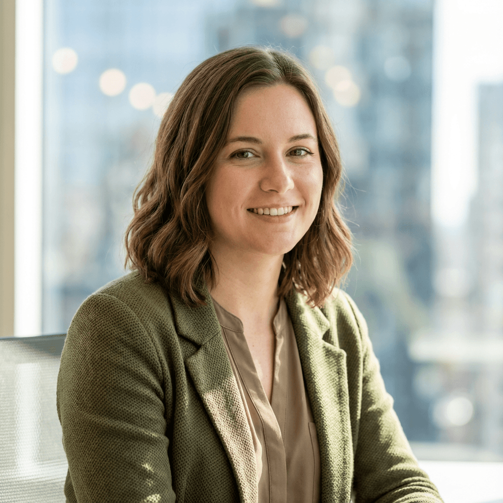 Female office manager in her late 30s, White, professional appearance