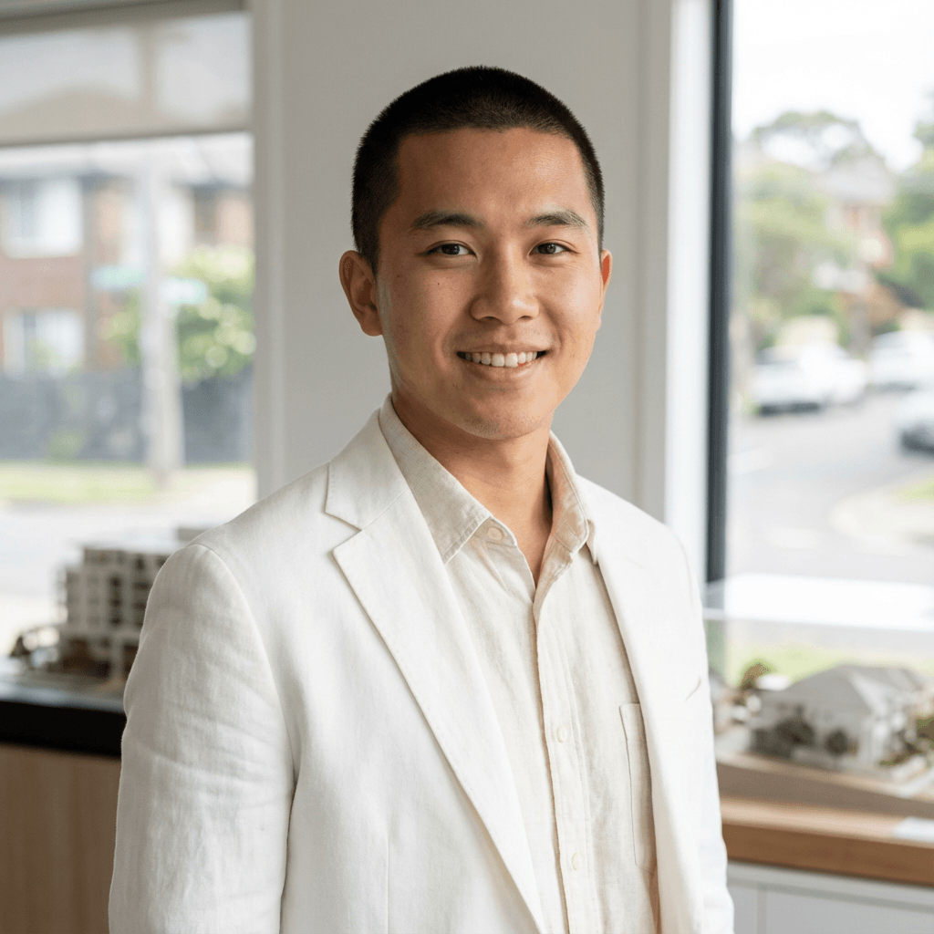Male condo owner in his 30s, White, practical no-nonsense appearance